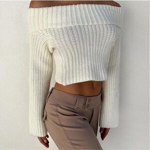 Tiger Mist Ashlyn Jumper Sweater Off‎ Should Knit Cream Size Large NWT